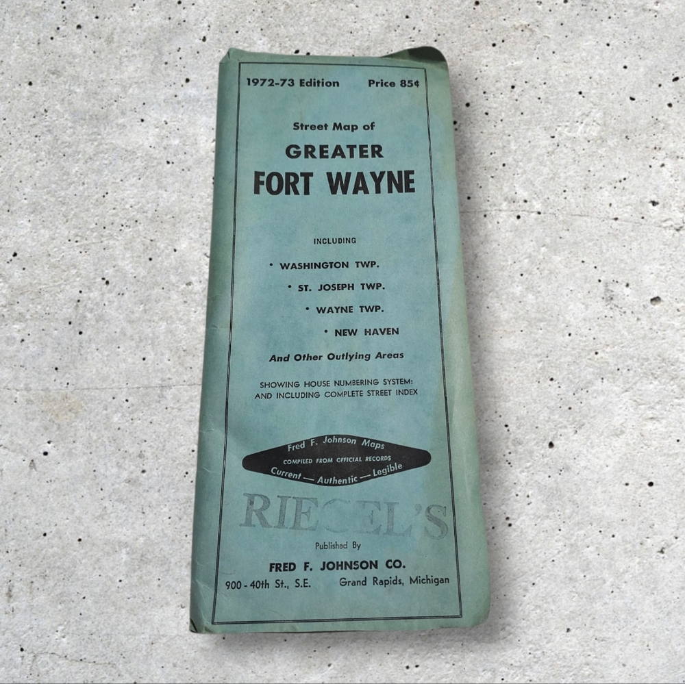 Vintage Street Map of Greater Fort Wayne 1972 1973 Edition Indiana Atlas